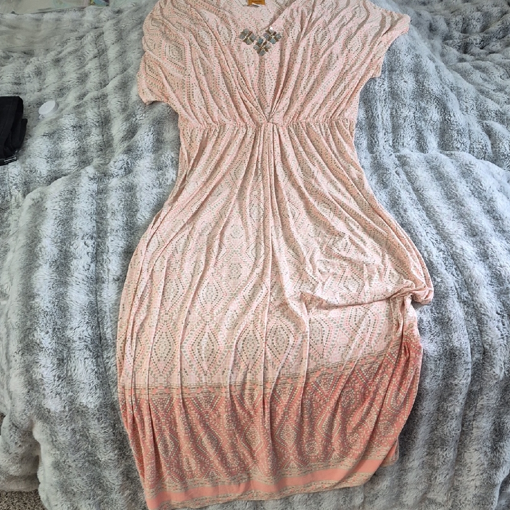 Ruby Rd. 🖤 Elegant Pink Patterned Dress (521)